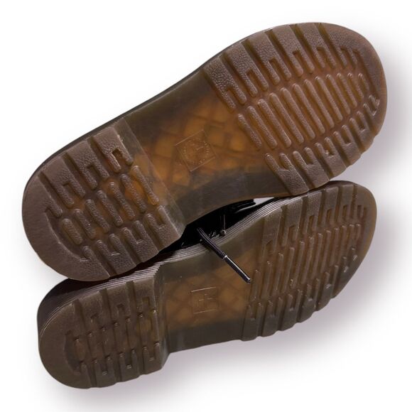 DR MARTENS - Junior 1460 Patent Leather Lace Up Inner Ankle Zipper Boots Size 1 - Picture 4 of 7